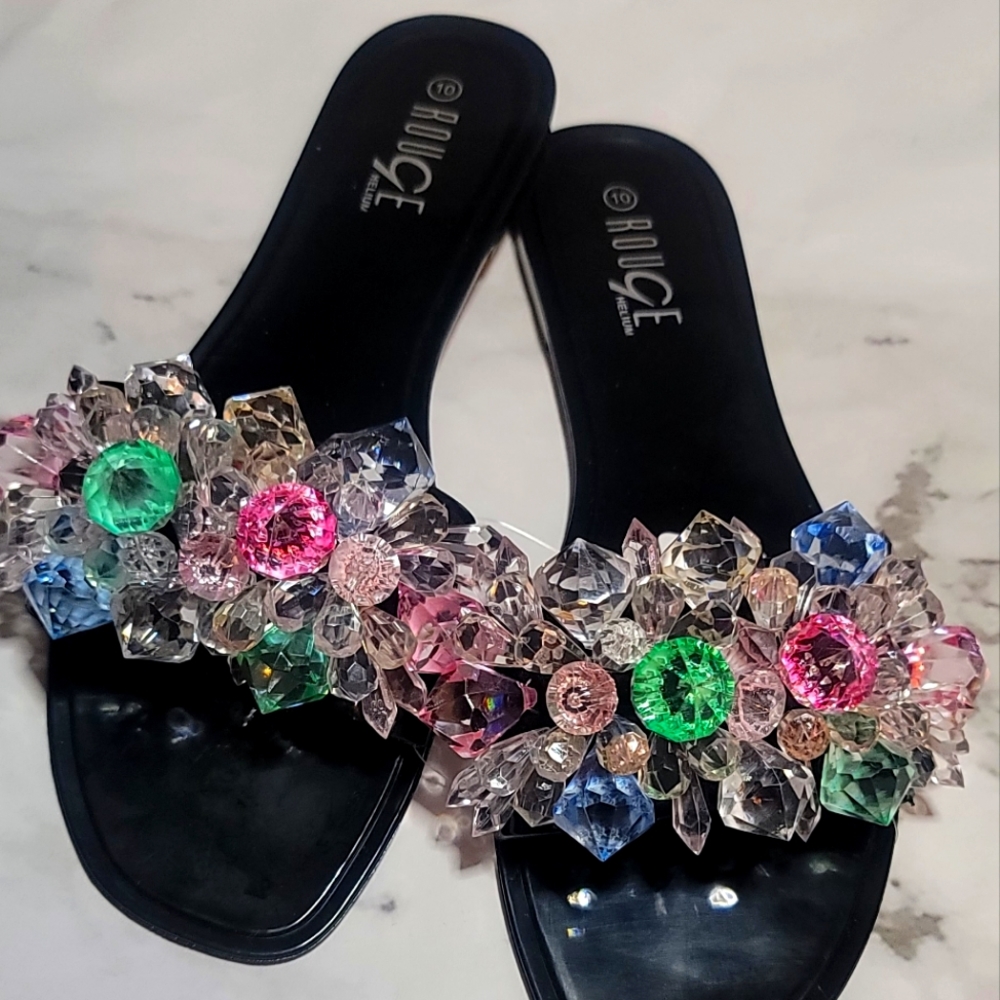 Beautiful crystal beaded sandals perfect for spring and summer!